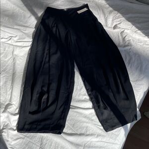 Anthropologie Black Wide-Leg Trousers